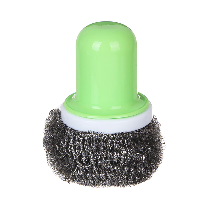 VETTA Губка металлическая со съемной пластиковой ручкой, 10х7 см