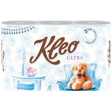 Т.бумага  "Kleo" Ultra 3-сл. 6 рул./вл.12 С169