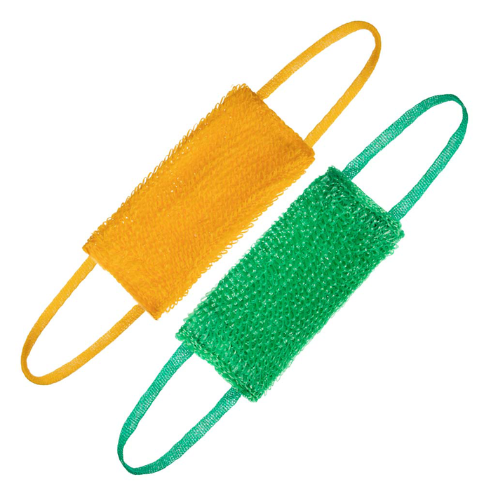 Мочалка банная с ручками эконом, ПП нить, 36x10см