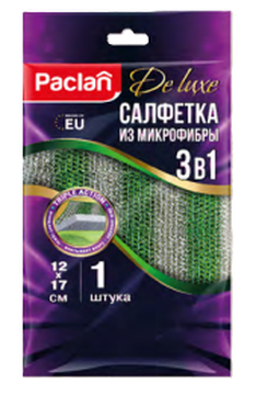 PACLAN САЛФЕТКА ИЗ МИКРОФИБРЫ УСИЛЕННАЯ 17Х12СМ, 1ШТ.вл./24 шт.