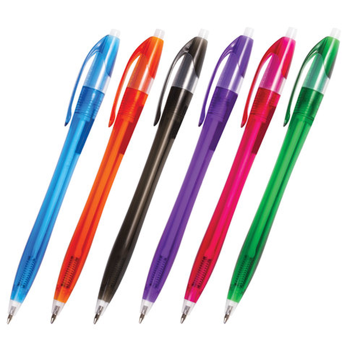 Ручка шариковая автомат. Brauberg Chance, СИНЯЯ, корпус тонир., ассорти, 0,7 мм, линия 0,35 мм