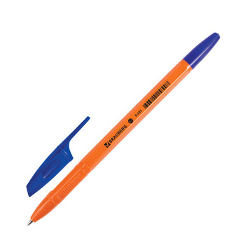 Ручка шариковая, синяя, оранж. корпс, 0,7мм линия 0,35 мм