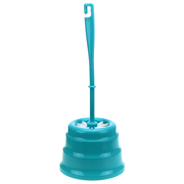 Ерш д/унитаза с подставкой Колокольчик/Пирамида белый/синий