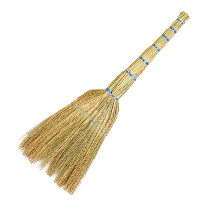 Веник сорго 2-х  прошивной ЛЮБАША бюджет, ш.26-28 см, дл. 77см