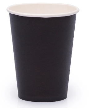 Стакан 350 мл Черный бумажный для горячего Д-90 мм, полный объем 400 мл