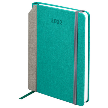 Ежедневник датированный 2022 А5 (138*213 мм)  BRAUBERG Mosaic, под кожу, карман д/ручки, бирюза