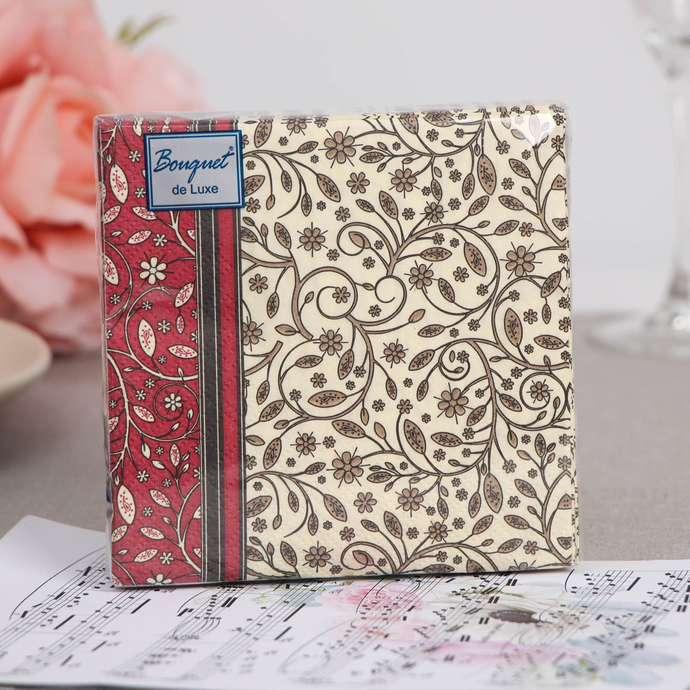 Салфетки Bouquet  de Luxe"Ажурный узор" 24х24,3 слоя 25л./вл.15