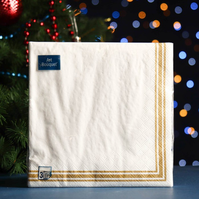 Салфетки Art Bouquet "Золотая рамка" 33х33 ,3 слоя .20л /вл.12