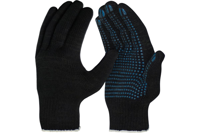 Перчатки 10 класс (5) с ПВХ черные