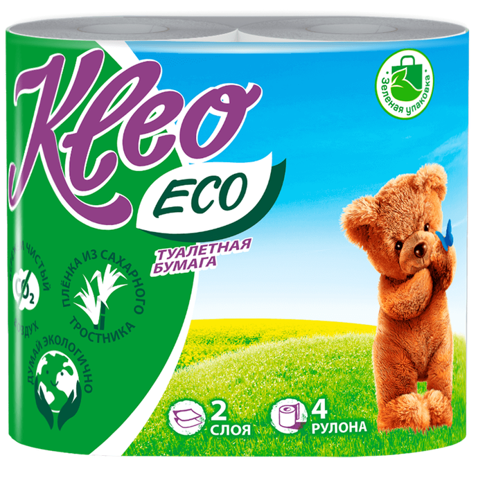 Т.бумага  "Kleo" Eco  2-сл. 4 рул./вл.24 С220