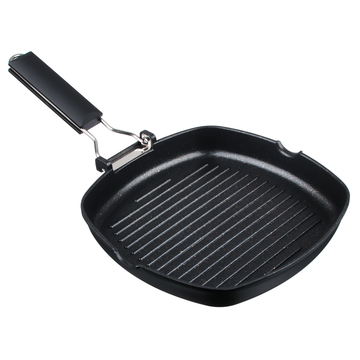 СЛАВЯНА Кобальт Сковорода-гриль литая, а/приг.покр.Мрамор, 24х24см, индукция, складная ручка