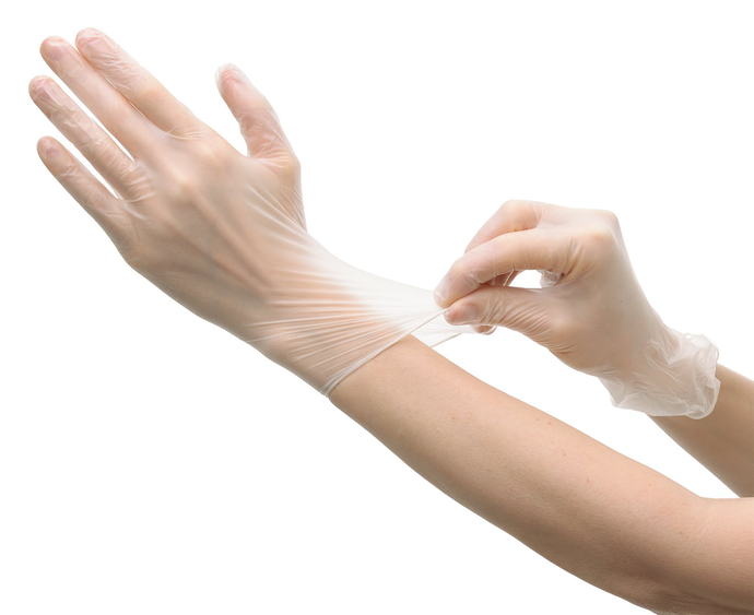 Перчатки виниловые неопудренные прозрачные (М)  100 шт.