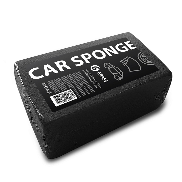 GRASS Губка автомобильная прямоугольная черная190*110*55 мм (индивид.упак), IT-0581