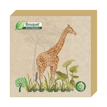 Салфетки Bouquet  Eco Крафт "Африканские мотивы.Жираф" 33х33 , 2 слоя, 25л/вл.12
