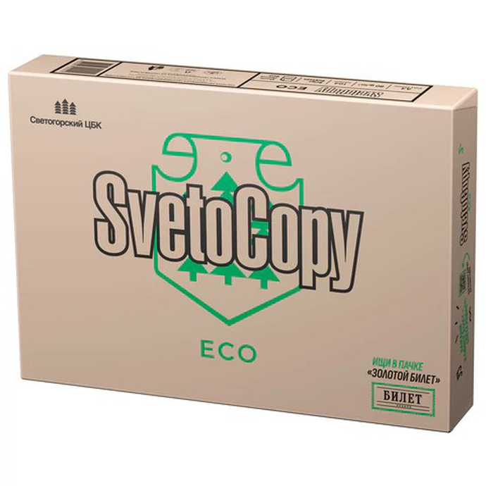 Бумага офисная А4, 80 г/м2, 500 л., SVETOCOPY ECO, белизна 60%, Россия
