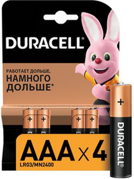 4-х штучная Батарейка Дюраселл AAA (мал.пальч.) mn 2400 *6*48*