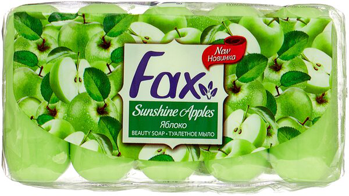 ФАКС  блок 5 шт  Туалетное мыло ЯБЛОКО 5 x 70г  *12*24