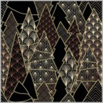 Салфетки бумажные декоративные 20л, Bouquet Home Collection Classic, 3хсл., "Золотые ели на черном"