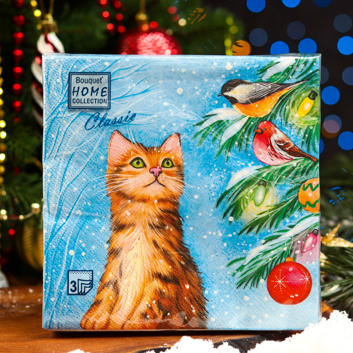 Салфетки 20л, Bouquet Home Collection Classic, 3хсл., "Новогодние мечтания"/12