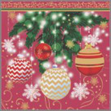 Салфетки бумажные декоративные 20л, Bouquet Home Collection Classic, 3хсл., "Елочные украшения"/12