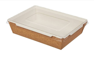 Контейнер бумажный с пластиковой крышкой 400 мл 145*95*45 мм