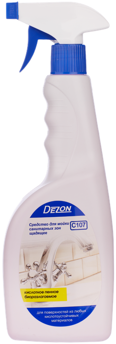 Дезон Средство моющее кислотное C107, Средство для санитарных зон щадящее, кислотное (с триггером).