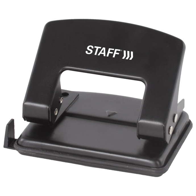 Дырокол металлический STAFF Manager, до 20 листов, черный, 224649