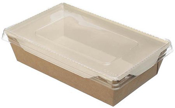 Коробка бум.(салатник) 800 мл (186*106*55/207*127) крафт/белый внутри с прозр крышкой*200 шт
