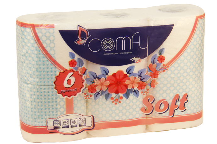 Туалетная бумага Comfy "Soft"  2 сл. 6 рул./вл.8