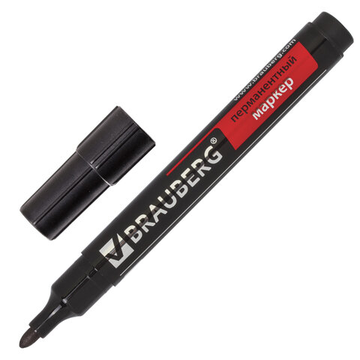Маркер перманентный (нестираемый)BRAUBERG"Contract"черный