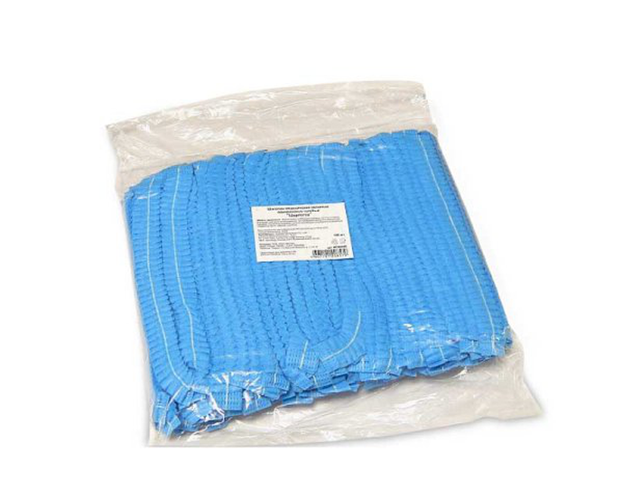 Шапочка шелк-флис голубая*100/1000