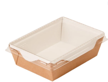 Контейнер бумажный с крышкой 500 мл 164*115*45мм салатник