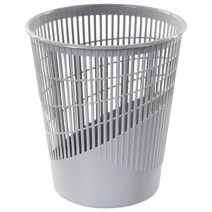 Корзина для бумаг 11 л., сетчатая, серая BRAUBERG