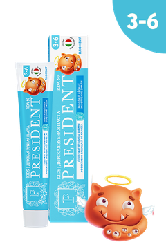 Детская зубная паста PRESIDENT® Пломбир 3-6