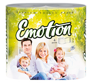 Туалетная бумага Мягкий знак Emotion 3-сл. 4 рул./вл.18 С53
