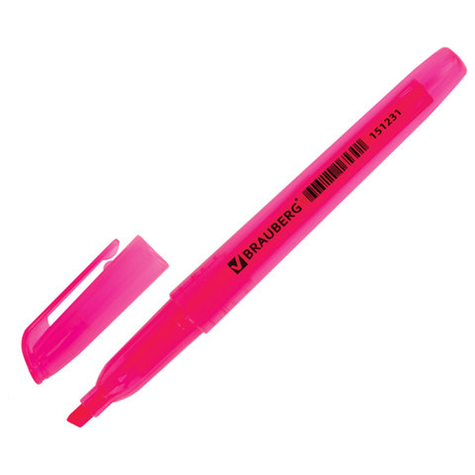 Текстовыделитель, розовый, линия 1-3 мм