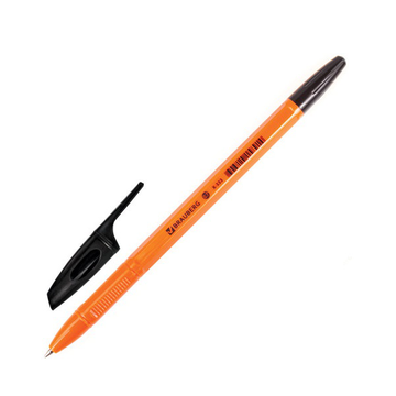 Ручка шариковая,черная, оранж. корпс, 0,7мм линия 0,35 мм