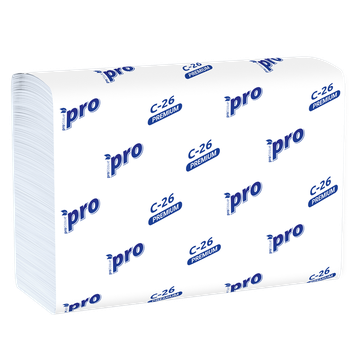Полотенца бумажные листовые PRO  150л. 2 слоя 21*23, Z - сложения, /вл.15 С26