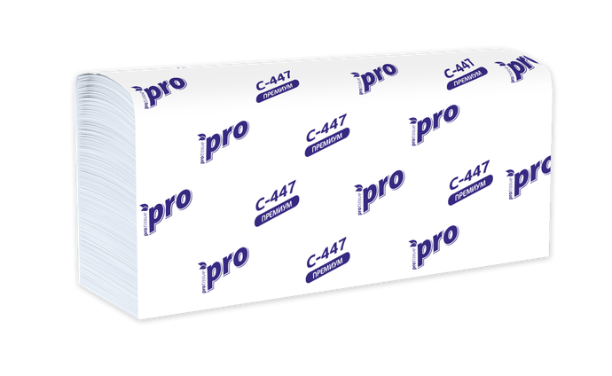Полотенца бумажные листовые "Protissue", W сложения, 2 слоя,150 листов(320*215 мм), вл.21. арт.С447