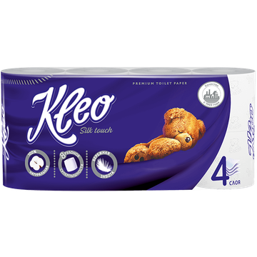 Т.бумага  "Kleo" Silk touch 4-сл. 8 рул./вл.6 С260