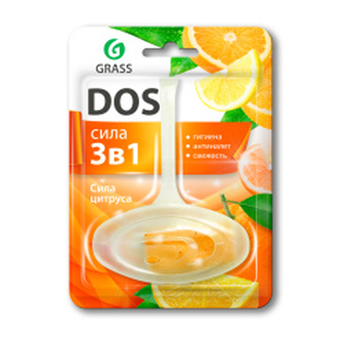 Подвесной блок для унитаза GRASS DOS 3 в 1 "Сила цитруса" (24 шт/уп)