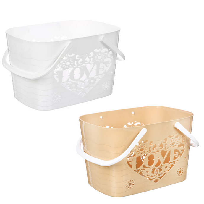 VETTA Романтика Корзина с ручками для быт.химии, пластик, 31,5х23х20см, 3 цвета