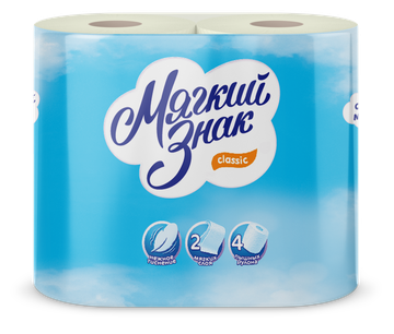 Туалетная бумага Мягкий знак Classic  2-сл. 4 рул./вл.24 С90