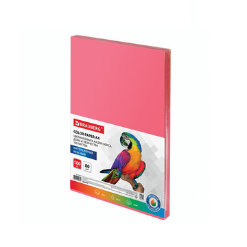 Бумага цветная А4, 80 г/м, 100л,интенсив, красная, для оф.техники