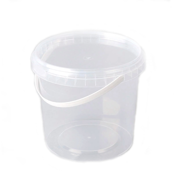 Ведро 1 литр прозрачн. с крышкой h-120 d - 130 CИТИ 270шт в коробке