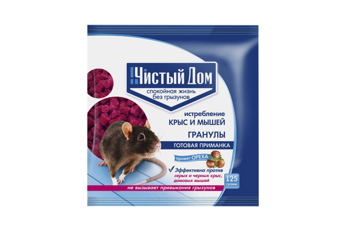 Чистый дом Гранулы против крыс 125 гр