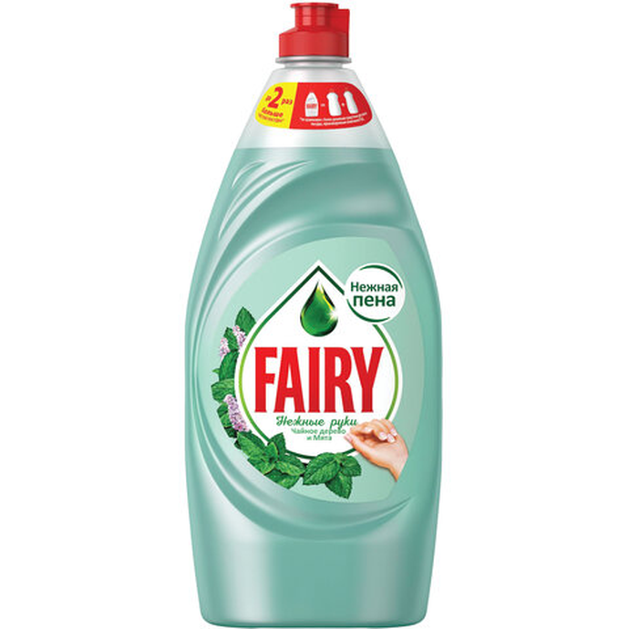 Средство для мытья посуды 900 мл FAIRY Нежные руки, "Чайное дерево и мята"