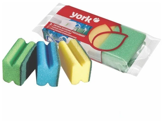 Губки для посуды профильные Йорк 3 шт