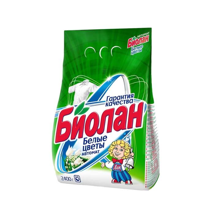 СТИР-Й ПОРОШОК БИОЛАН БЕЛЫЕ ЦВЕТЫ АВТОМАТ М/У 2,4 КГ 1*4