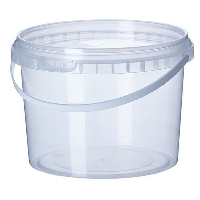 Ведро 0,55 л. прозрачное с крышкой h-85 d -109 мм БП